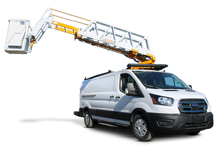 Lift UP RH38DGA insulated aerial ladder on Ford E-Transit Cargo Van