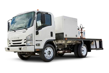 White Isuzu pest control truck