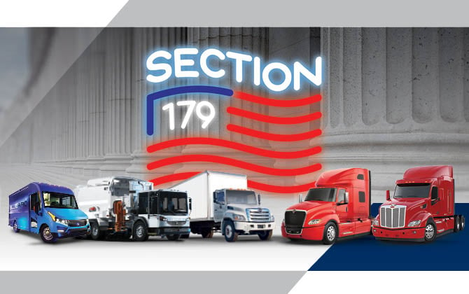 Section 179 logo and truck line up