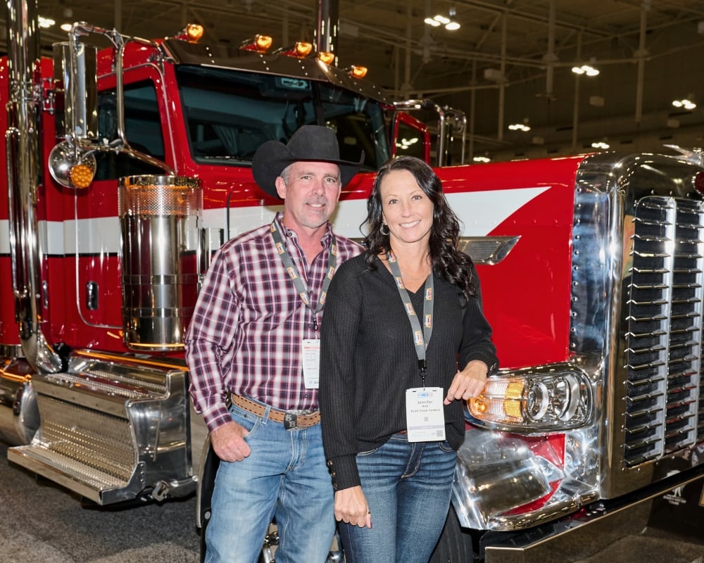 Jennifer and Shane Best with the Last Peterbilt Model 389X