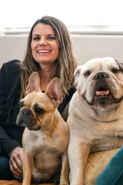 Melissa McMahon with dogs